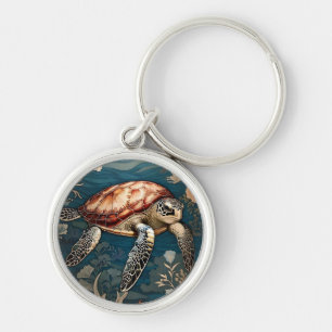 Porte-clés Belle tortue sous-marine