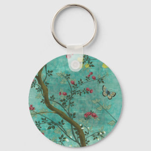 Porte-clés Belle vintage fleur d'antiquités papillons