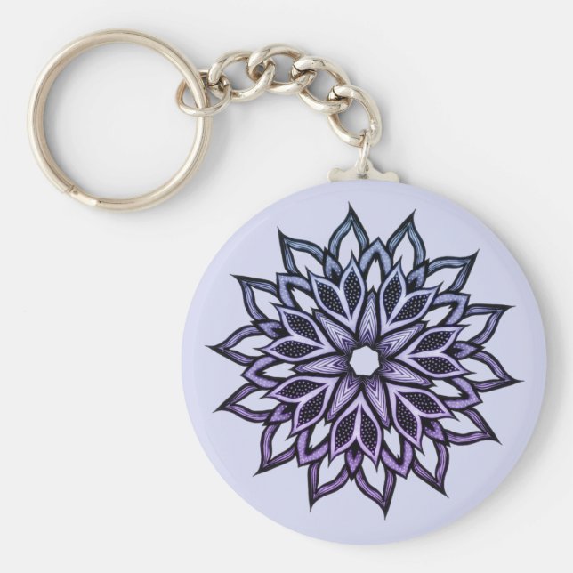 Porte-clés Belle Violette Abstraite (Devant)
