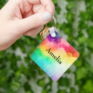 Porte-clés Belles couleurs arc-en-ciel Design abstrait