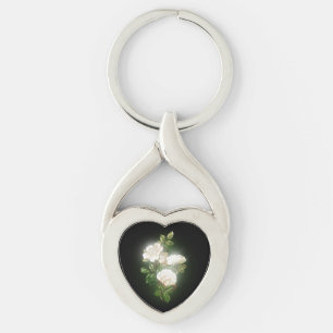 Porte-clés Belles Fleurs Blanches Style Lumineux
