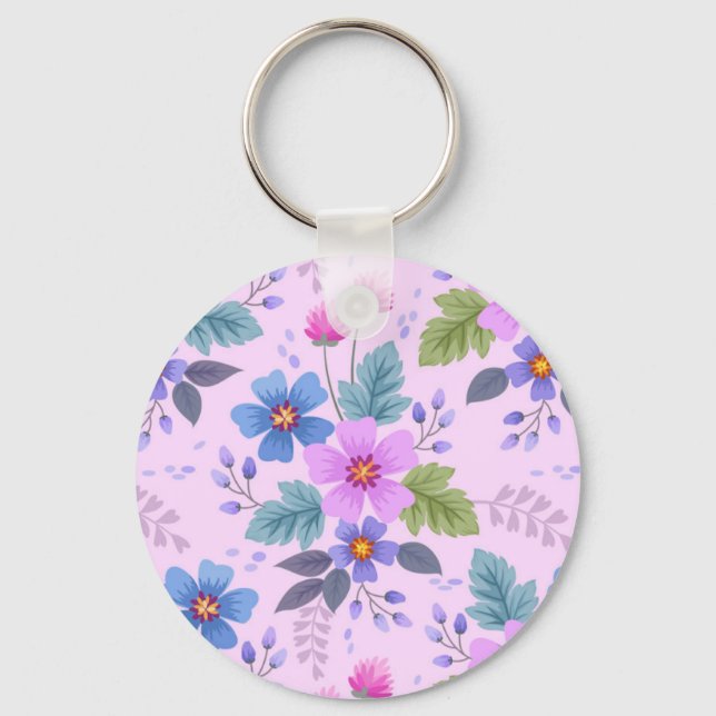 Porte-clés Belles fleurs motif floral-36841 (Recto)