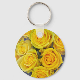Porte-clés Belles roses jaunes