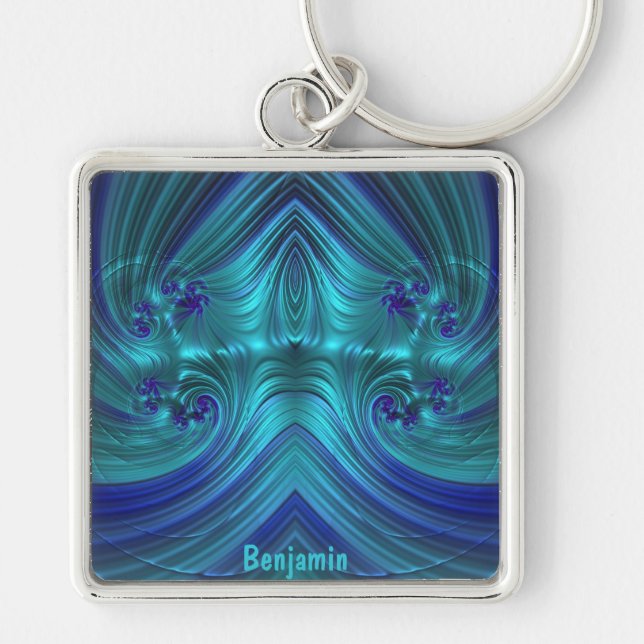 Porte-clés BENJAMIN ~ Blue Aqua GLOSSY ~ (Devant)