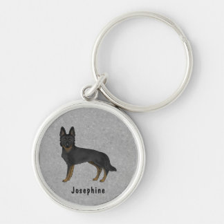 Porte-clés Berger Allemand Bi-Noir GSD Chien Avec Nom Personn