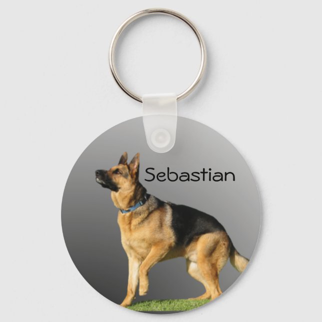 Porte-clés Berger allemand personnalisé (Recto)