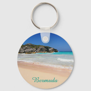 Porte-clés Bermudes Tropical Pink Sand Beach Photo