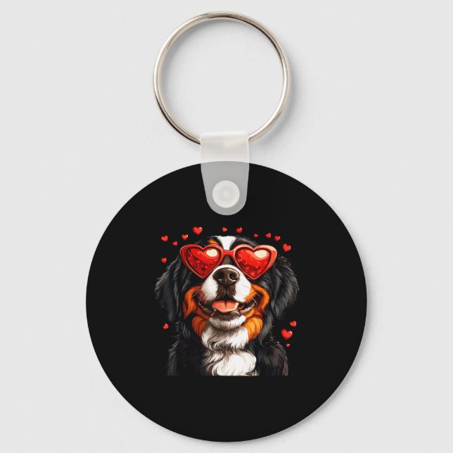 Porte-clés Bernese Mountain Cute Berner Dog Lover Valentines  (Recto)