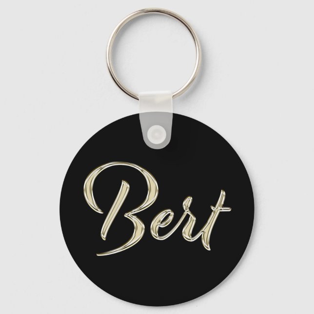 Porte-clés Bert Name whitegold Button (Recto)