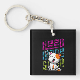 Porte-clés Besoin de plus de sommeil Funny Cat expression d