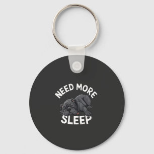 Porte-clés Besoin de plus de sommeil Humour Bouledogue pour l