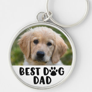 Porte-clés BEST CHIEN DAD Empreinte de patte Photo personnali