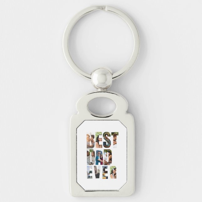 Porte-clés Best Dad Ever | Photo Collage Placeholder Template (Devant)