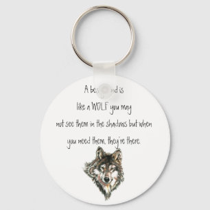 Porte-clés Best Friend Inspirational Quote Wolf, Wolves Post