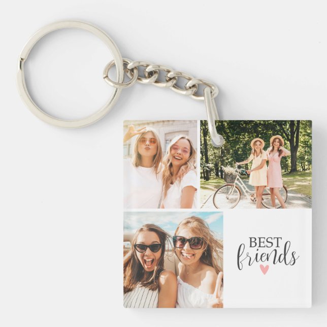 Porte-clés Best Friends Modern Chic BFF Script Photo (Devant)