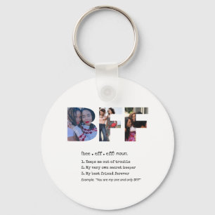 Porte-clés Bestie personnalisée BFF Best Friends Photo Collag