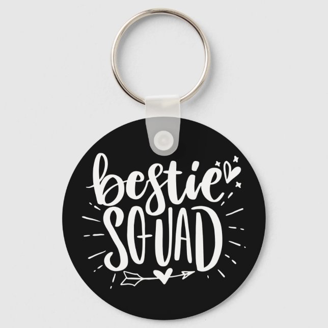 Porte-clés Bestie Squad BFF Meilleur Ami Lettrer Citation (Recto)
