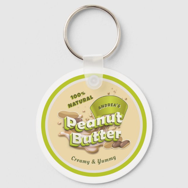 Porte-clés Beurre d'arachide moderne logo personnalisé tendan (Recto)