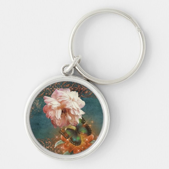 Porte-clés Beurre éthéré et tourbée Turquoise et pêche (Devant)