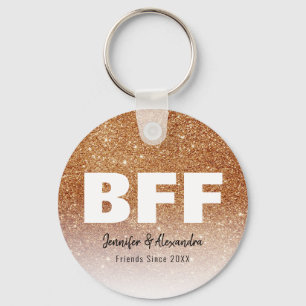 Porte-clés BFF Gold Parties scintillant Personnalisé Meilleur