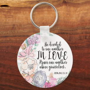 Porte-clés Bible Verse Aluminium Porte - clé rond