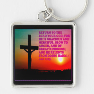 Porte-clés Bible Verse de Joel 2:13.