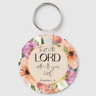 Porte-clés Bible Verse Proverbes Floral Porte - clé