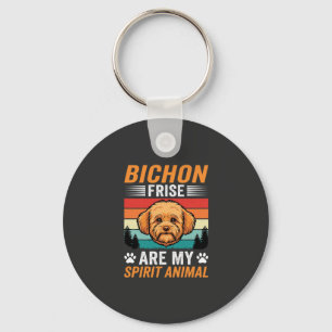 Porte-clés Bichon Frise Animal Spirituel Chien Rétro