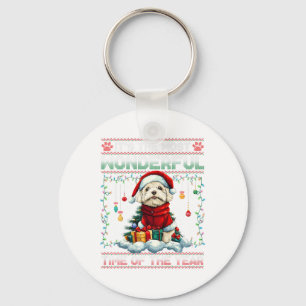 Porte-clés Bichon Frise Décorations d'arbre de Noël Amoureux 