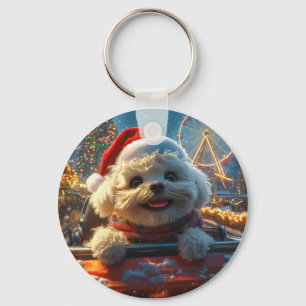 Porte-clés Bichon Frise Dog Roller Dessous de verre Noël
