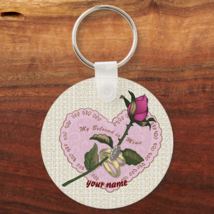 Porte-clés Bien-aimé Rose de mine porte - clé