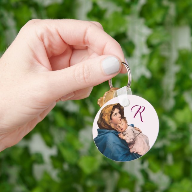 Porte-clés Bienheureuse Mère Prière personnalisable avec Mono (main)