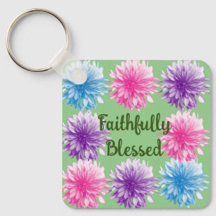 Porte-clés Bienheureux Floral Porte - clé sur mesure