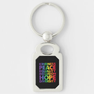 Porte-clés Bienveillance Paix Égalité Amour Inclusion Espoir 