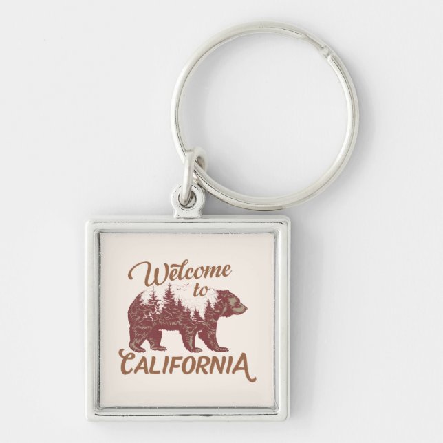Porte-clés Bienvenue à California Bear Forest (Devant)