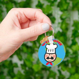 Porte-clés Bienvenue Chef Cuisinier Dessin Animé Mignon