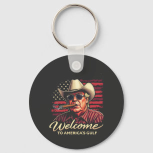 Porte-clés Bienvenue dans l'Amérique du Golfe drôle Trump