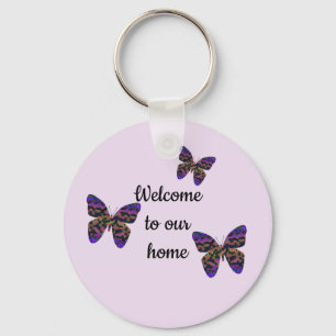 Porte-clés Bienvenue dans notre maison Bright Butterfly Guest