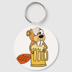 Porte-clés Bière potable de castor drôle