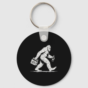 Porte-clés Bière Retro Bigfoot Boire - Drôle Sasquatch