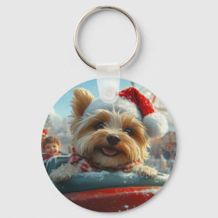 Porte-clés Biewer Terrier Chien Montagnes Russes Noël