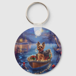 Porte-clés Biewer Terrier Noël Festive Voyage