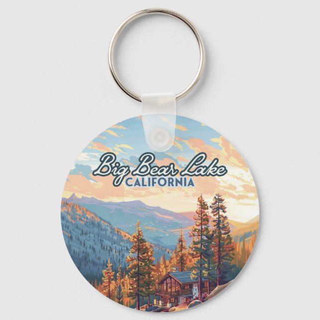 Porte-clés Big Bear Lake California San Bernardino Vintage (Recto)
