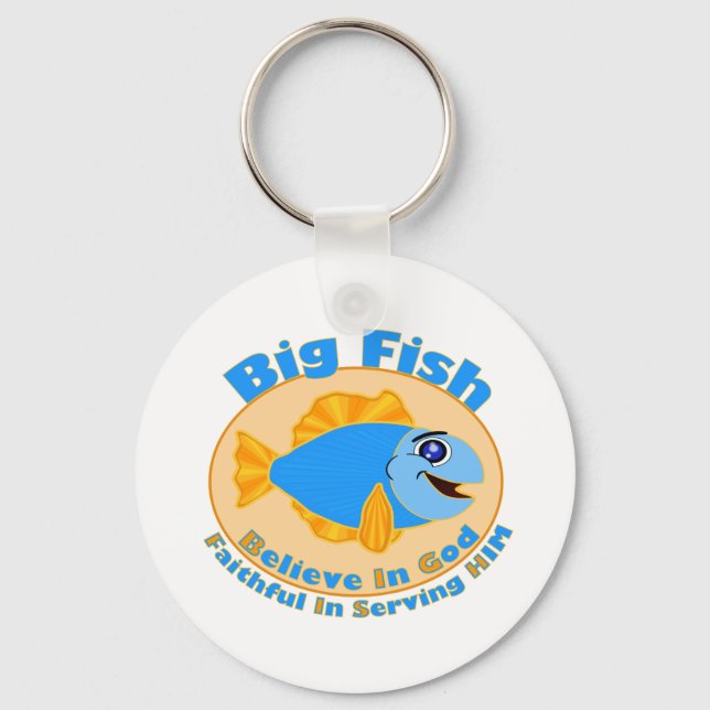 Porte-clés Big Fish Croyez en Dieu (Recto)