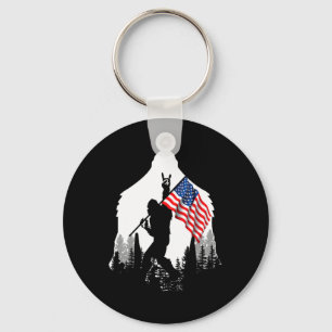 Porte-clés Big Foot Chemise Bigfoot Drapeau américain Patriot