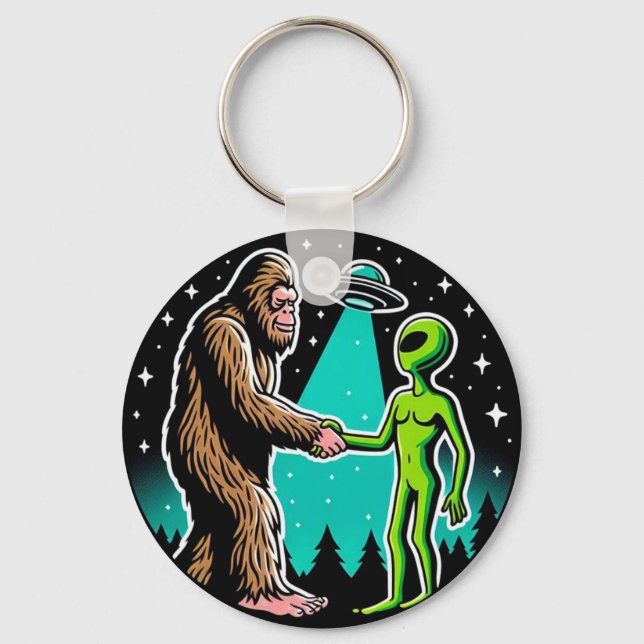 Porte-clés Bigfoot Alien Alliance - Funny Scifi Cryptid (Recto)