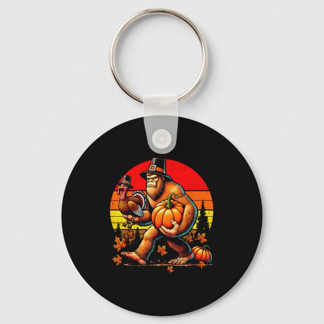 Porte-clés Bigfoot Lgrim Turkey Pumpkin Thanksgiving Day Boys (Recto)