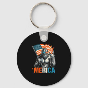 Porte-clés Bigfoot Merica Rock Drapeau Américain Patriotique