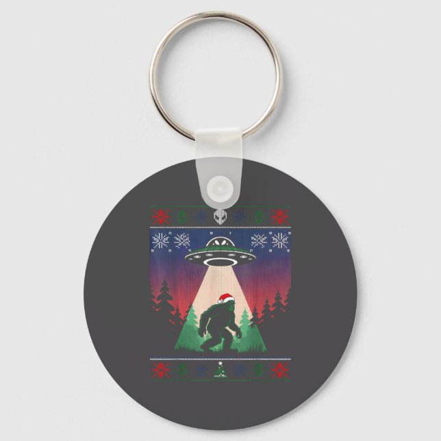 Porte-clés Bigfoot Santa Ufo Alien Funny Ugly Christmas Sweat (Recto)