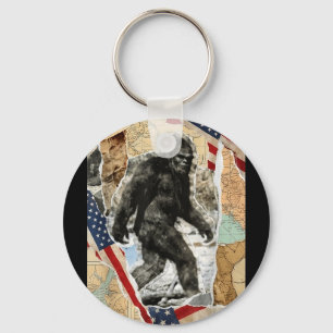 Porte-clés Bigfoot usa drapeau américain sasquatch patriotiqu